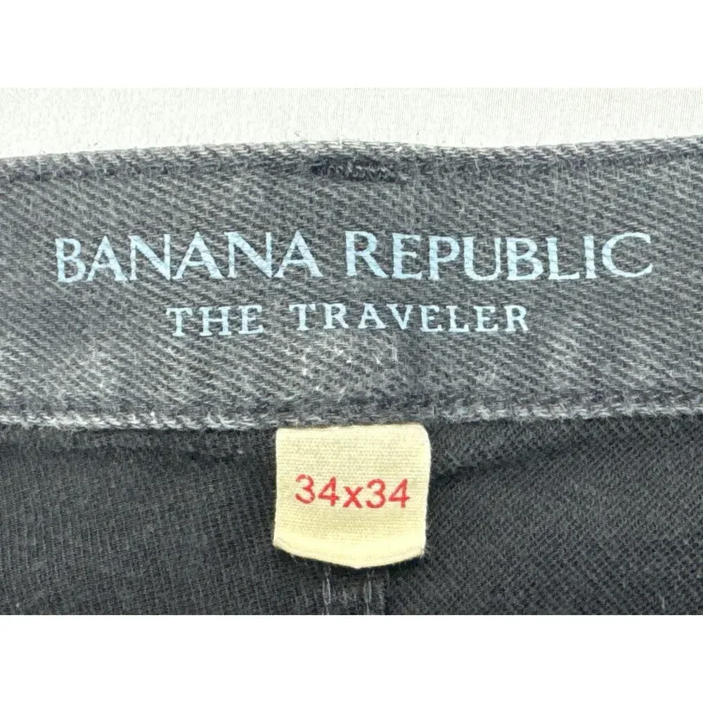Banana Republic Men's The Traveler Slim Fit Gray Jeans -‎ Size 34x34 (35x33.5)